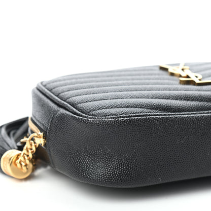Saint Laurent Grain De Poudre Matelasse Monogram Mini Lou Camera Bag Black 7 of 8