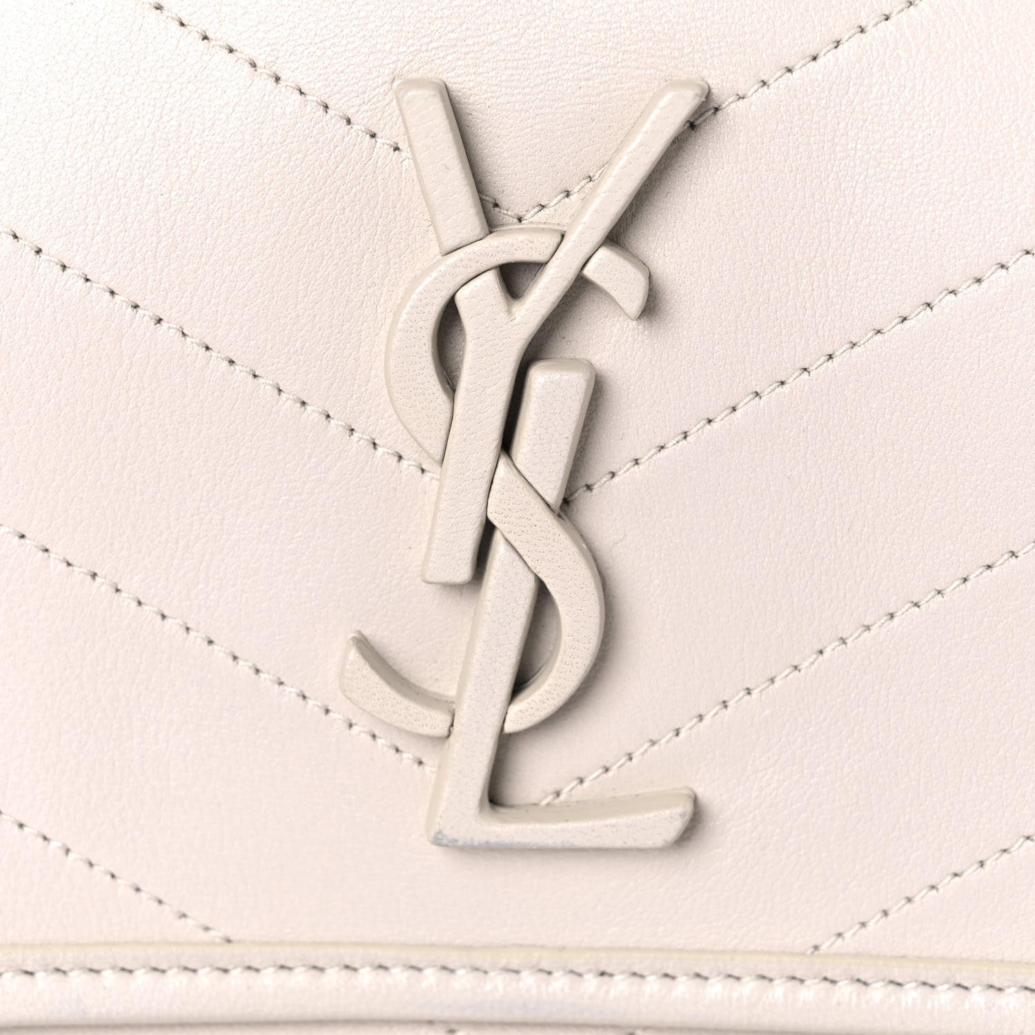 Saint Laurent Lambskin Matelasse Monogram Medium Niki Chain Satchel Ivory 17 of 19