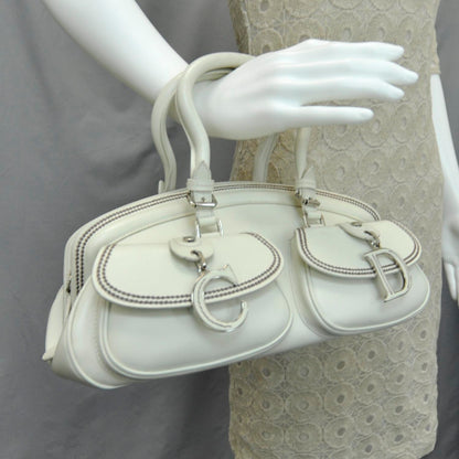 Christian Dior Leather Medium Detective Satchel White 2 of 9