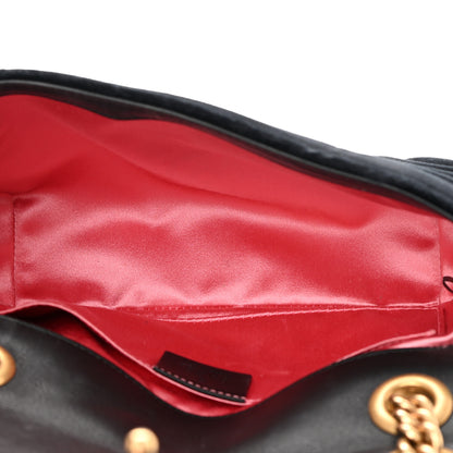 Gucci Velvet Matelasse Mini GG Marmont Shoulder Bag Black 5 of 15