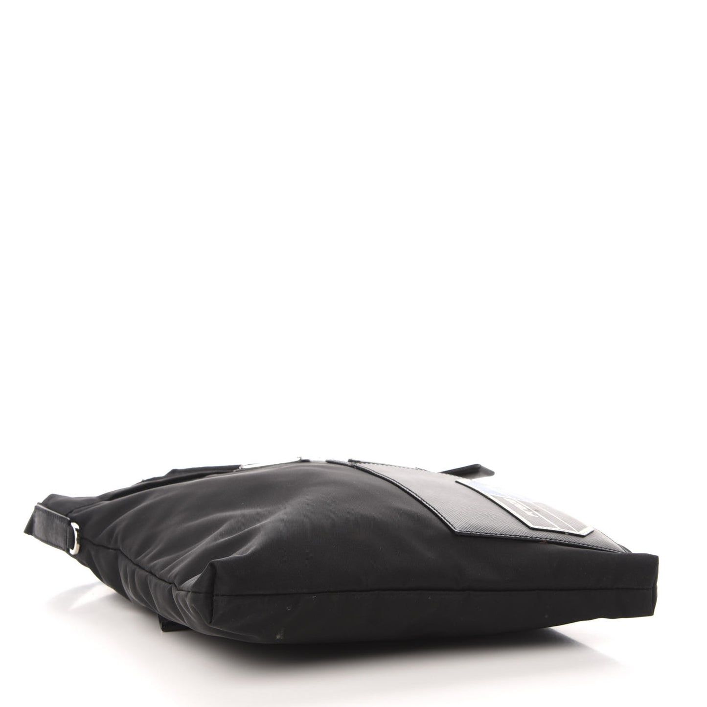 Tessuto Nylon Soft Calf Small Crossbody Bag Black Azzurro