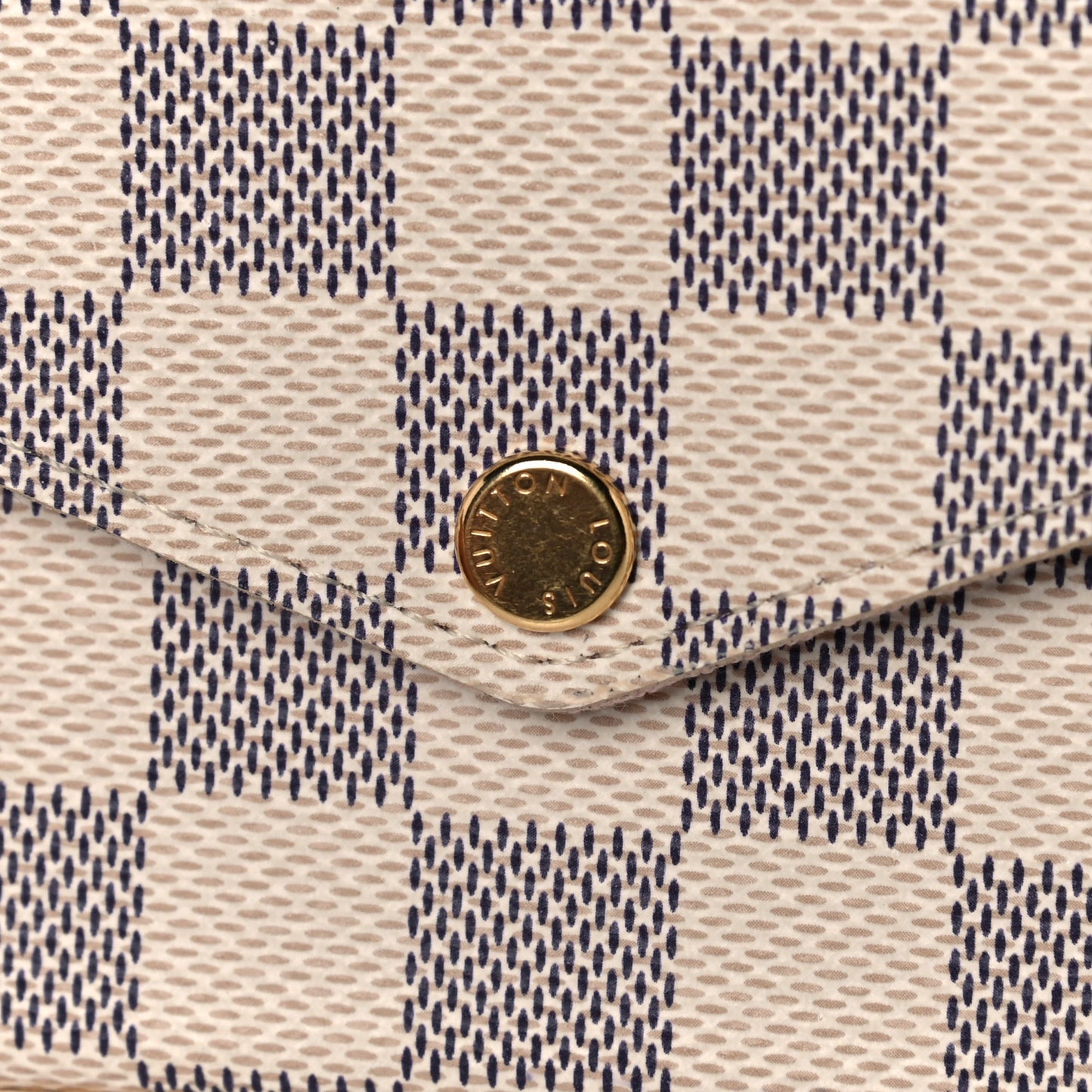 Damier Azur Pochette Felicie Chain Wallet Rose Ballerine
