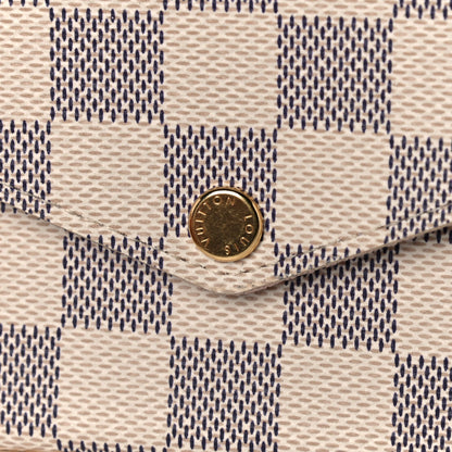 Louis Vuitton Damier Azur Pochette Felicie Chain Wallet Rose Ballerine 12 of 12