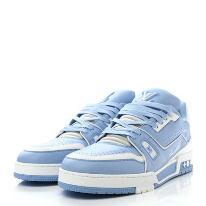 Louis Vuitton Calfskin Mens LV Trainer Sneakers 11 Blue 3 of 9