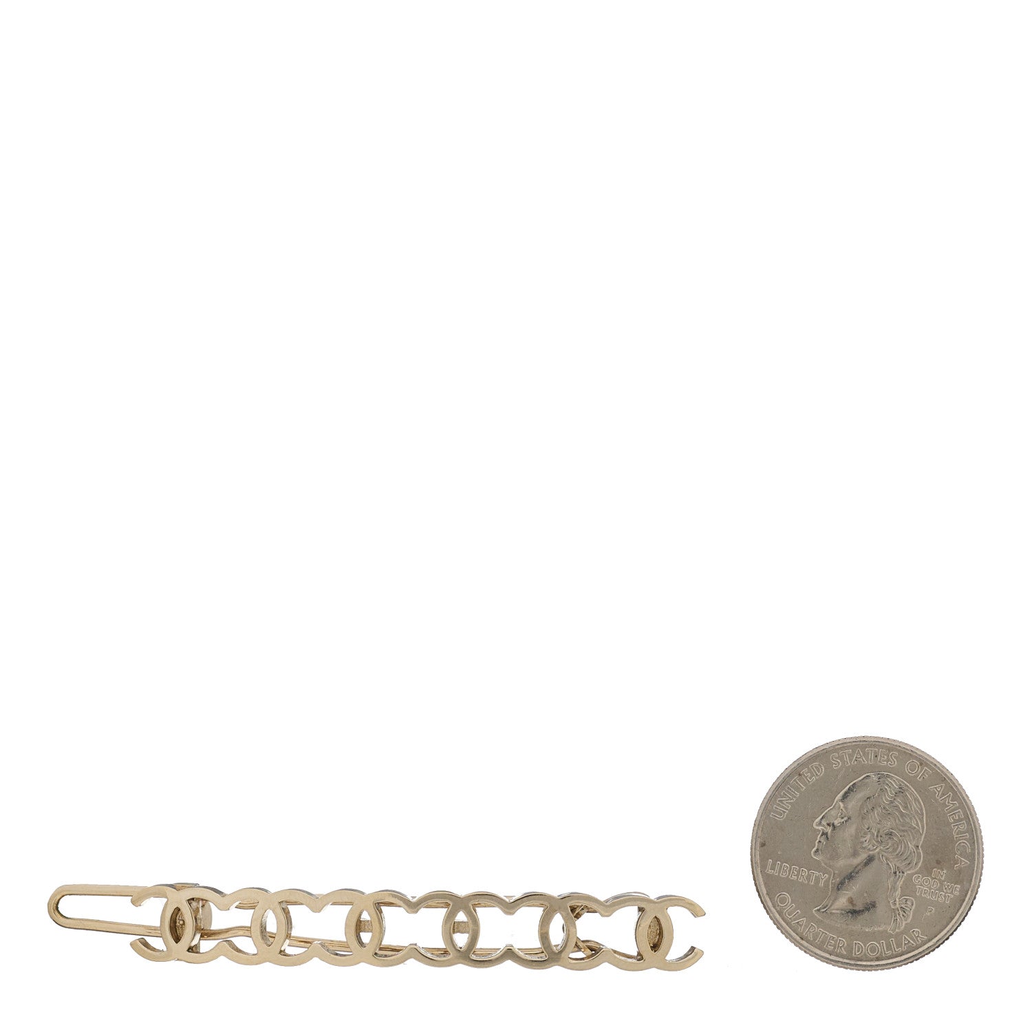 Chanel Metal CC Hair Clip Barrette Gold 2 of 5
