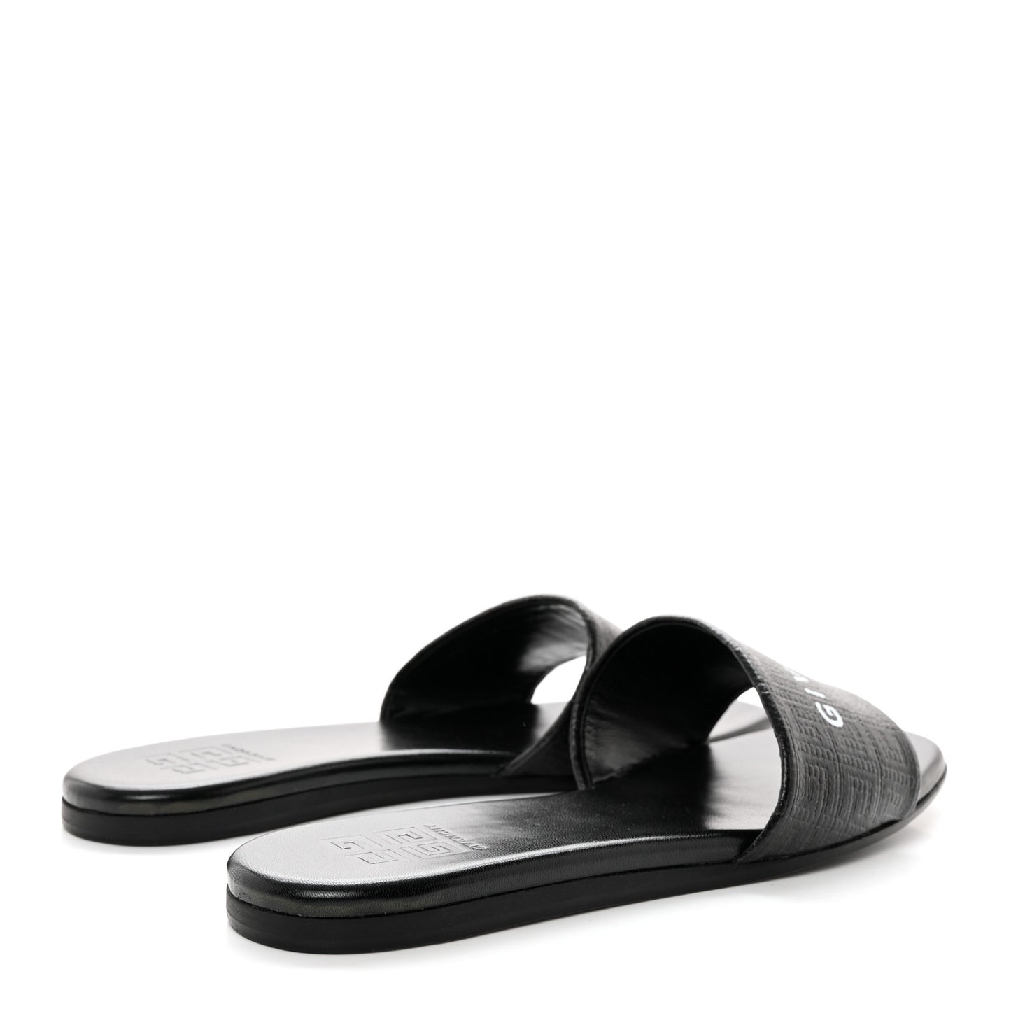 Coated Canvas Logo 4G Embossed Flat Sandals 38 Black