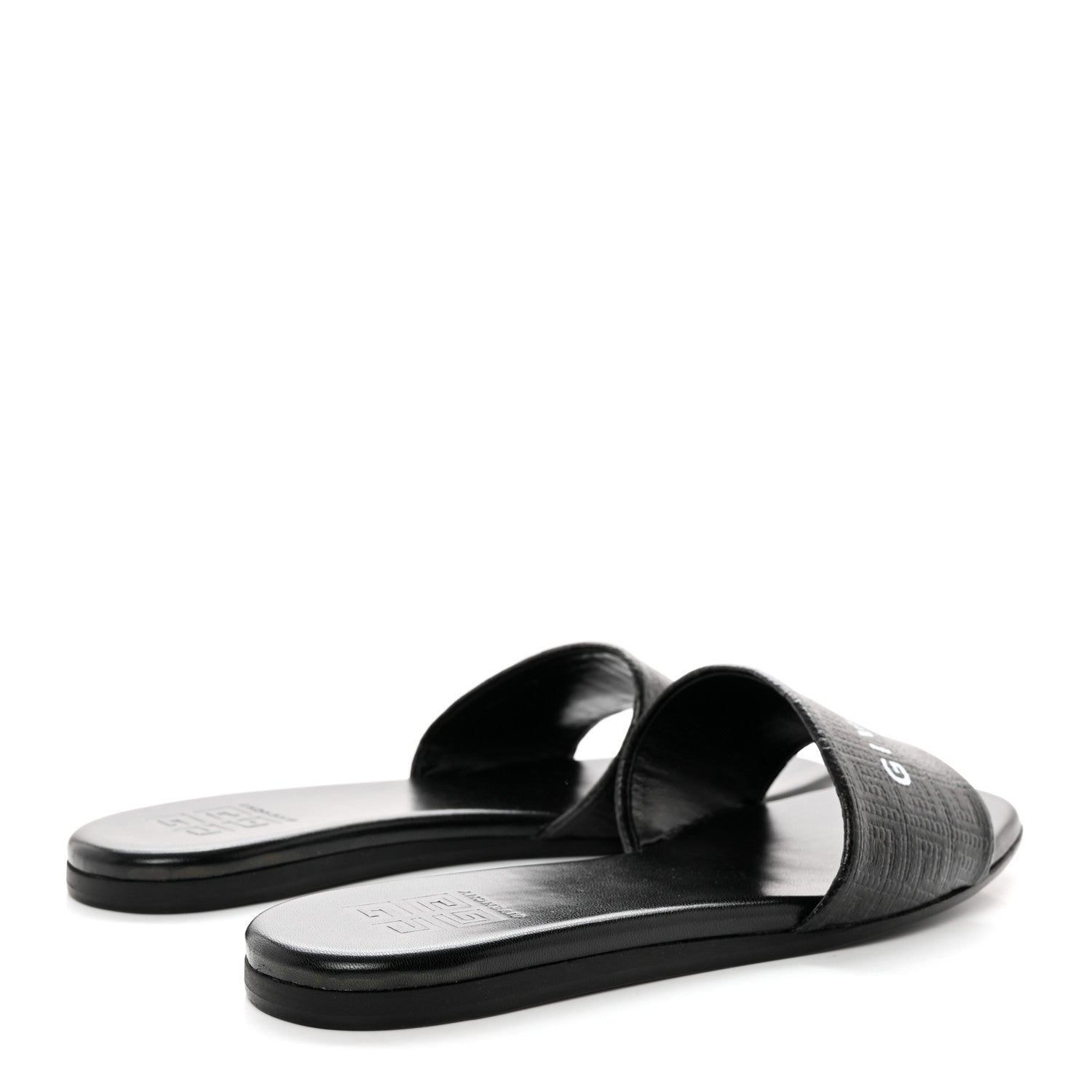 Givenchy Coated Canvas Logo 4G Embossed Flat Sandals 38 Black 4 of 9