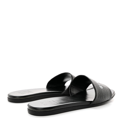 Givenchy Coated Canvas Logo 4G Embossed Flat Sandals 38 Black 4 of 9