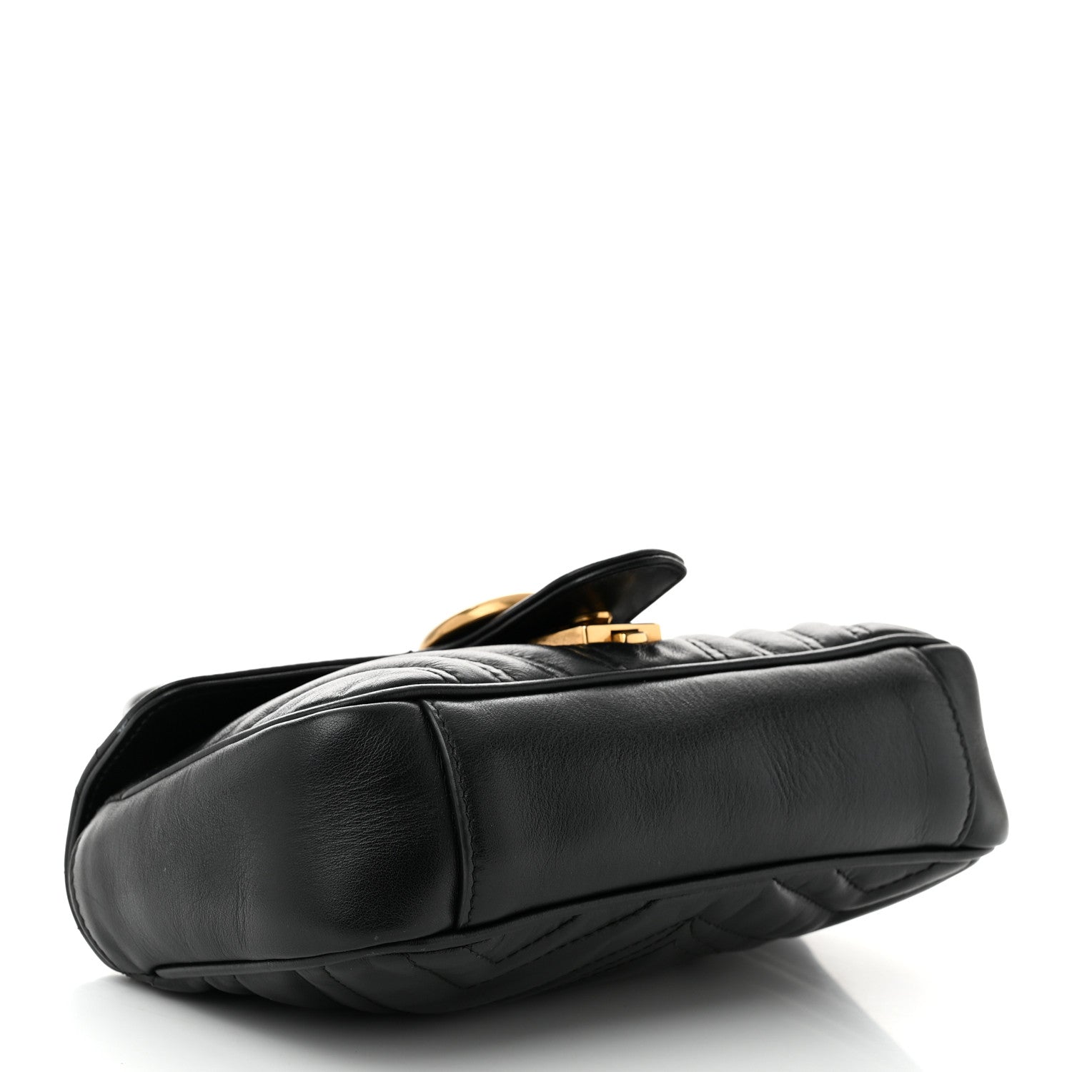 Gucci Calfskin Matelasse Mini GG Marmont Shoulder Bag Black 4 of 12