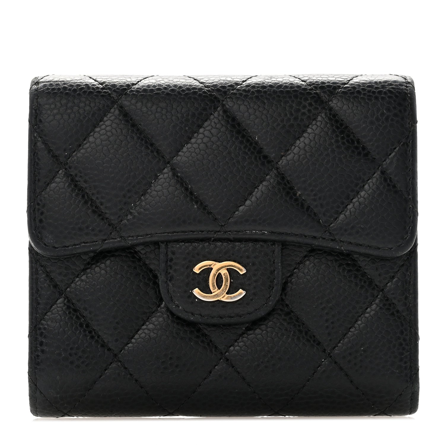 Chanel Caviar Quilted Compact Flap Wallet Black 1 of 10