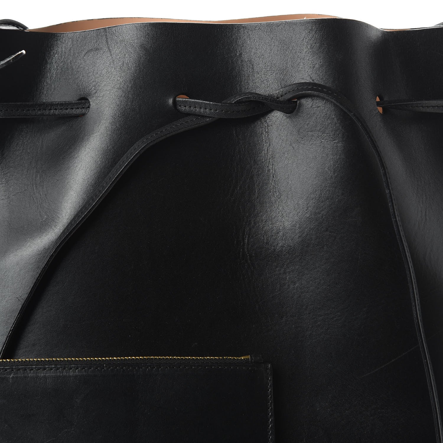 Mansur Gavriel Vegetable Tanned Calfskin Bucket Bag Black Ballerina 9 of 10