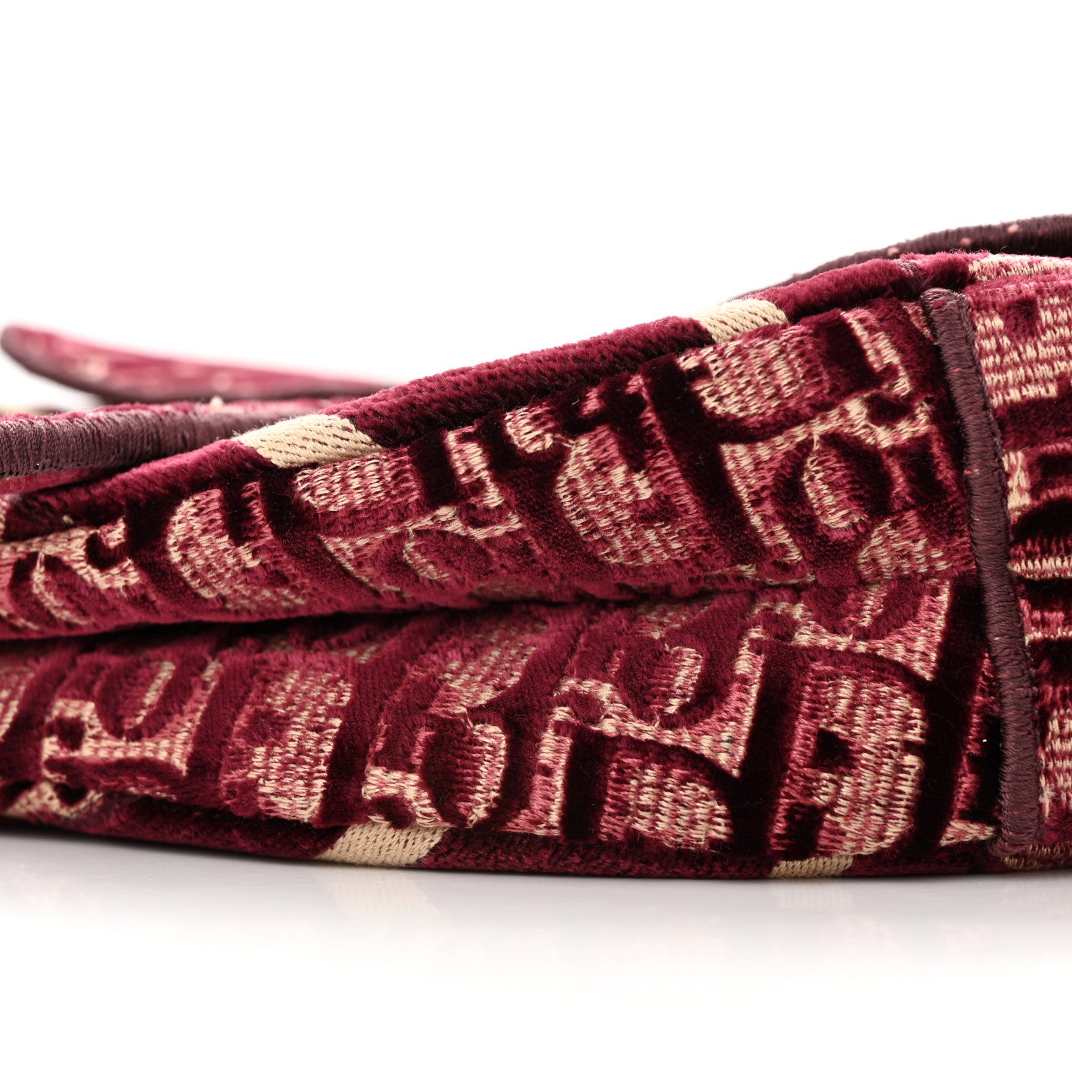 Christian Dior Velvet Oblique Saddle Bag Burgundy 10 of 10