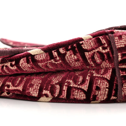 Christian Dior Velvet Oblique Saddle Bag Burgundy 10 of 10