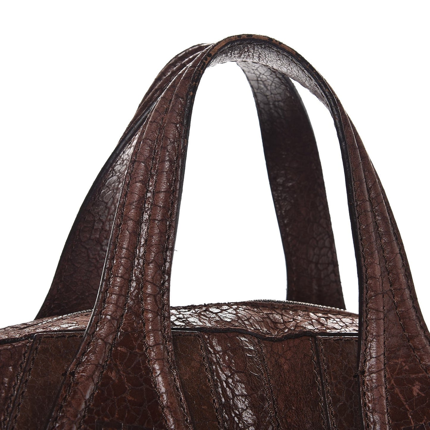 Crackled Calfskin Medium Nightingale Brown