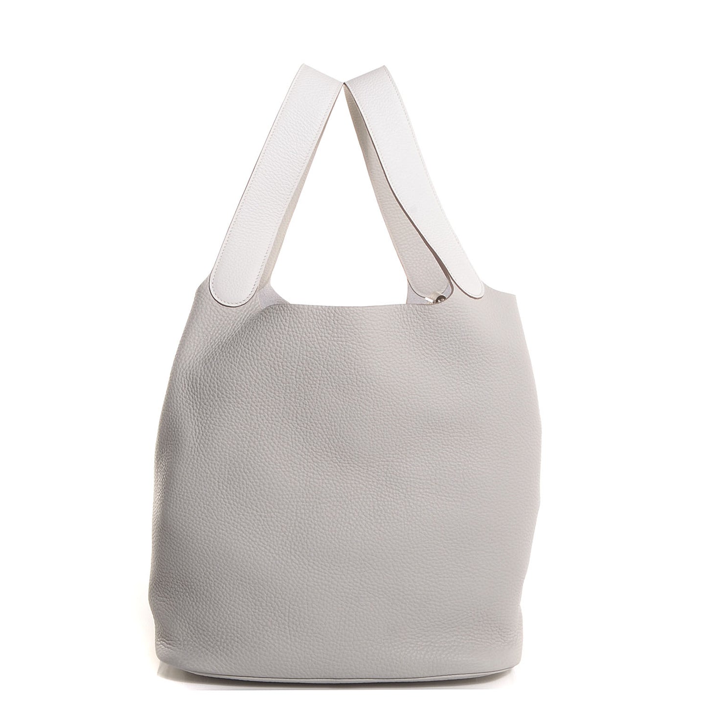 Taurillon Clemence Picotin Lock TGM Gris Perle White