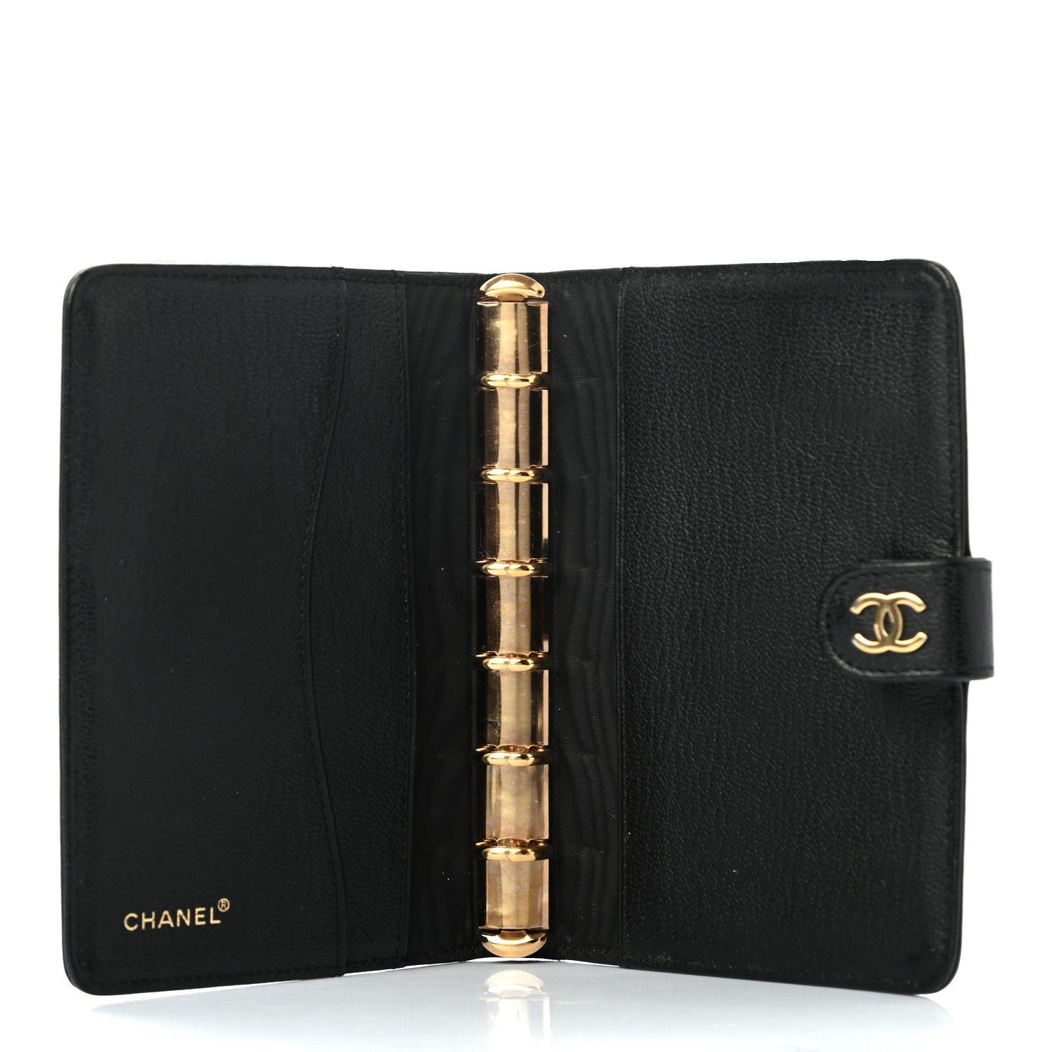 Chanel Goatskin Small Ring Agenda Planner Black 5 of 7