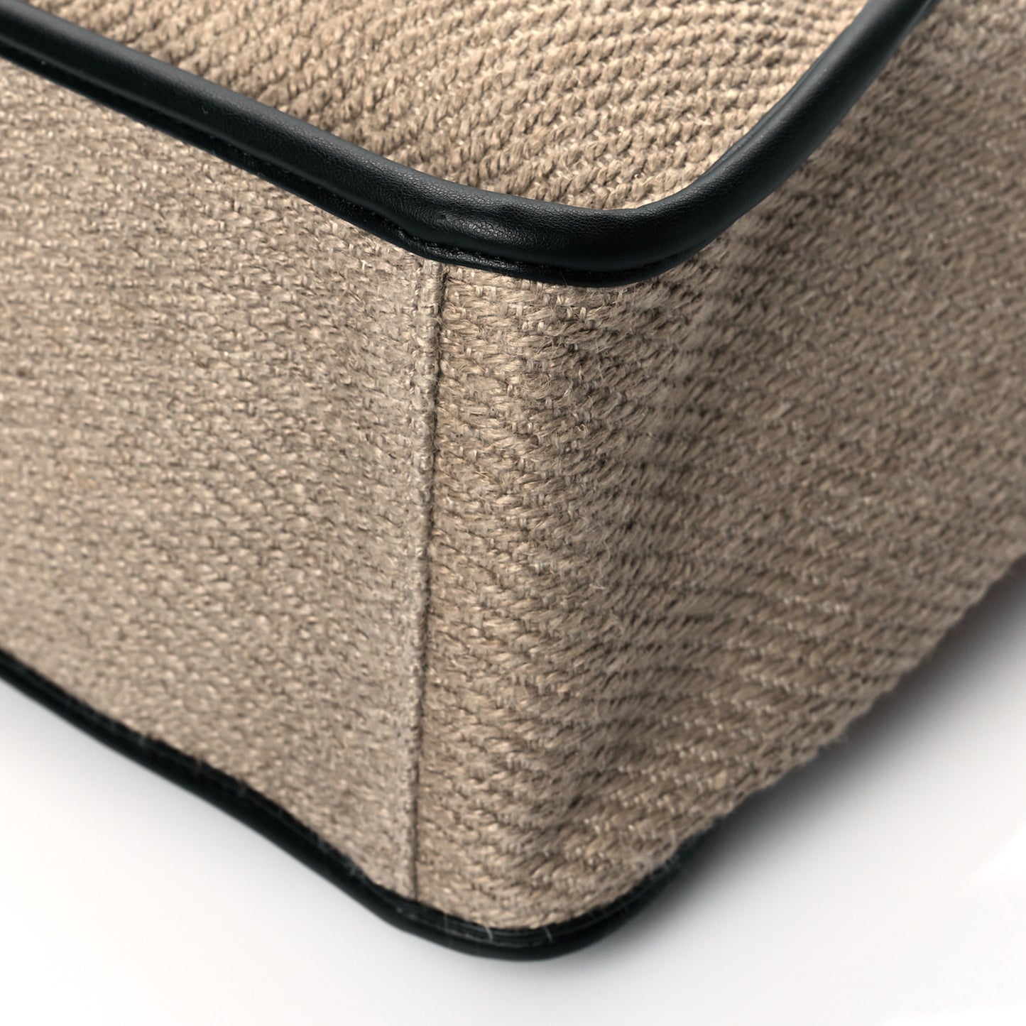 Linen Striped Mini Logo Crossbody Natural