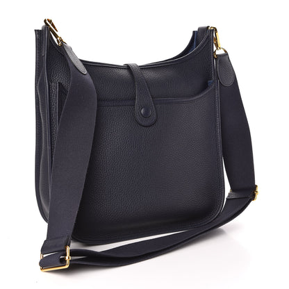 Hermes Taurillon Clemence Evelyne III PM Bleu Nuit 3 of 10