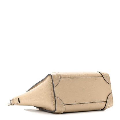 Celine Drummed Calfskin Nano Luggage Dune 4 of 33