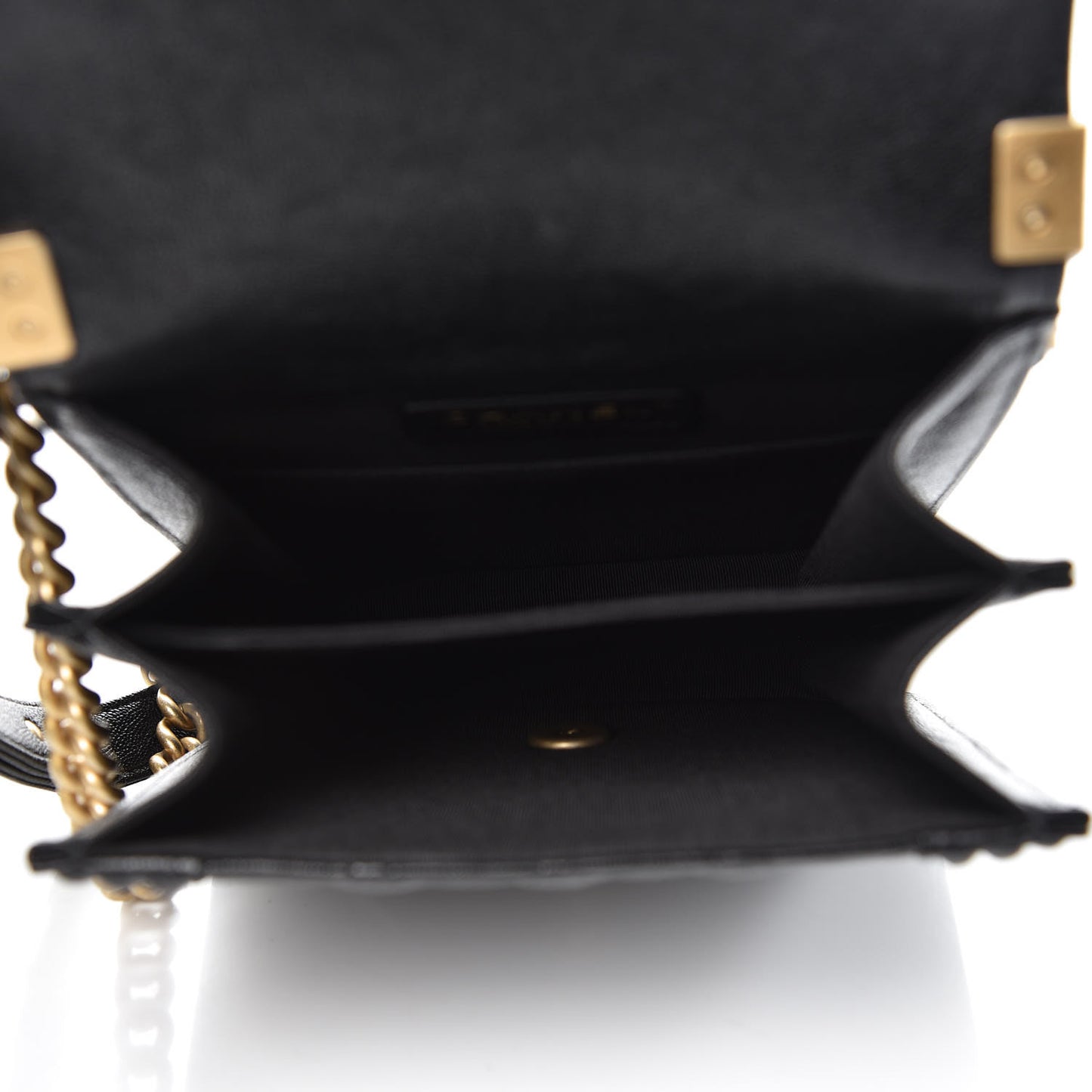 Caviar Quilted North South Boy Flap Black