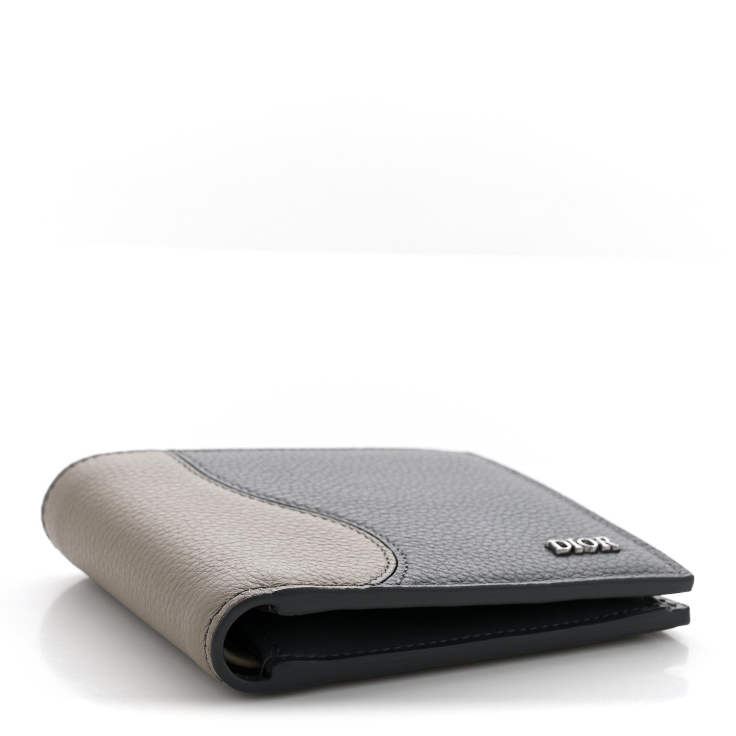 Christian Dior Calfskin Saddle Bifold Wallet Beige Blue 4 of 6