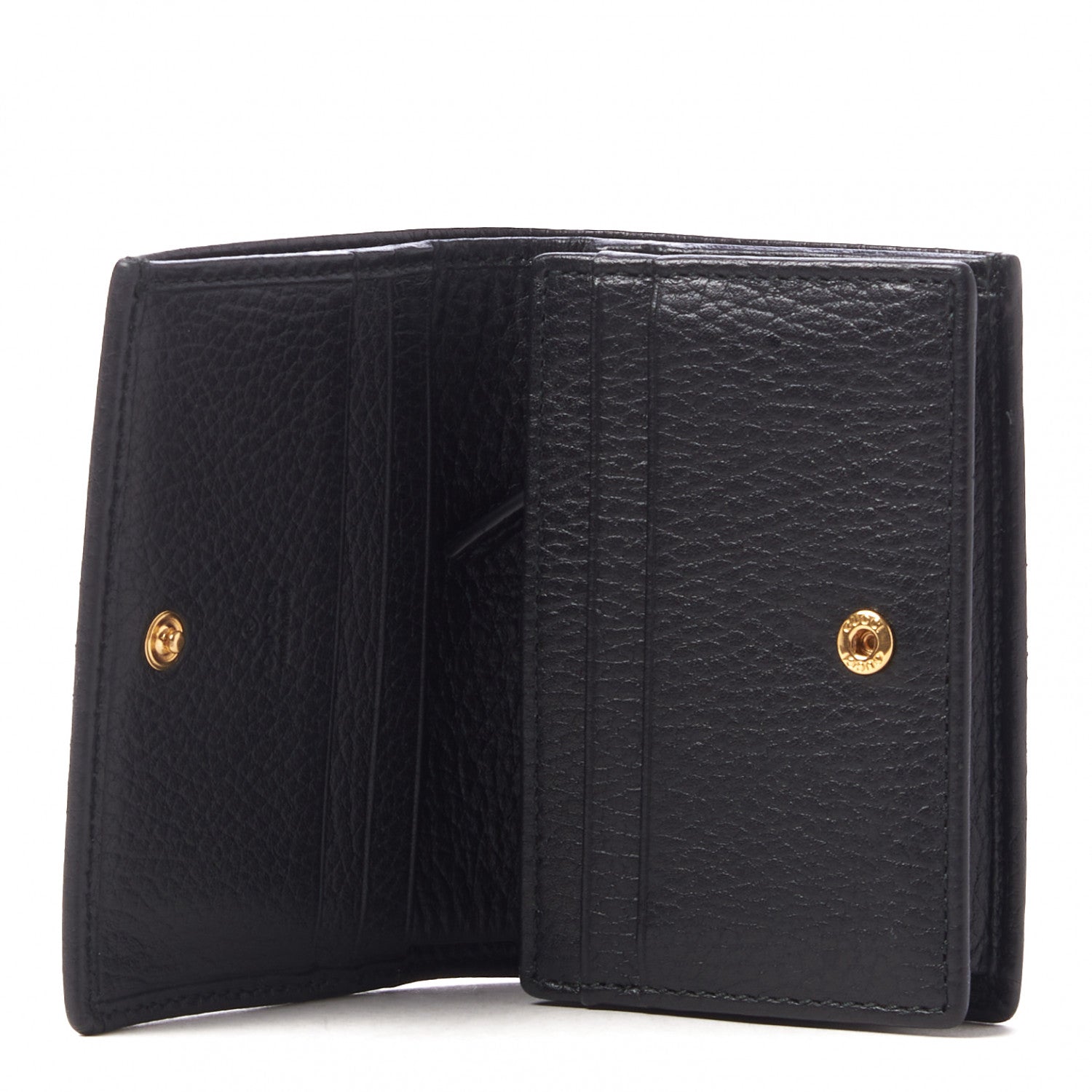 Gucci Pebbled Calfskin GG Marmont Card Case Black 4 of 8