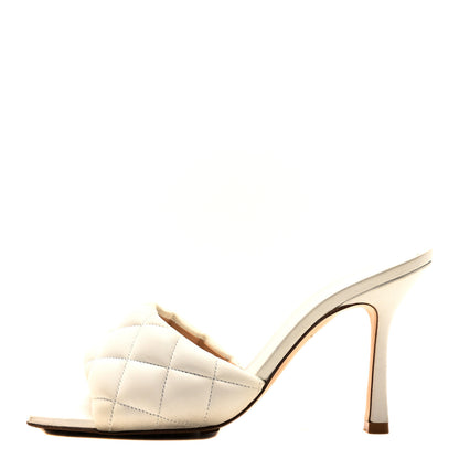 Bottega Veneta Nappa Matelasse Padded Mule Sandals 38.5 Optic White 1 of 8
