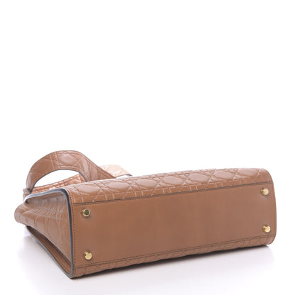 Christian Dior Lambskin Cannage Large Lady Dior Dark Beige 4 of 11