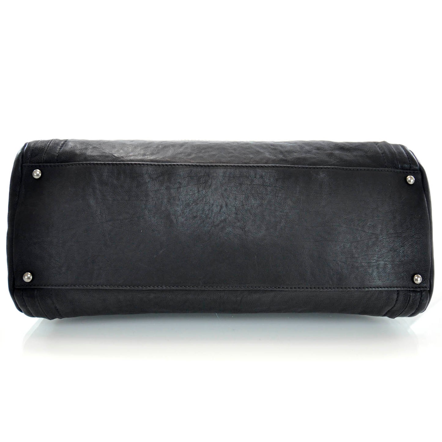 Leather Large Modern Chain Tote Black