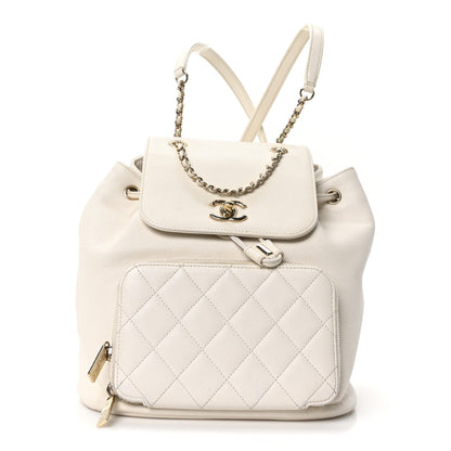 Chanel Caviar Quilted Business Affinity Backpack White 1 of 10