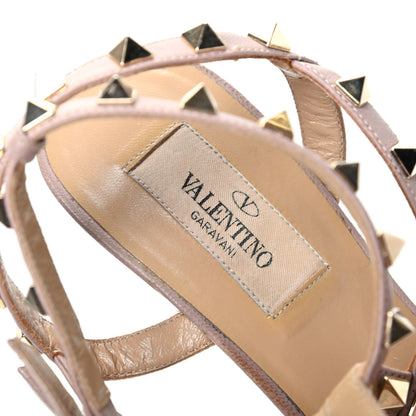Valentino Garavani Nappa Rockstud Ankle Strap Low Heel Pumps 37 Cognac Poudre 6 of 9