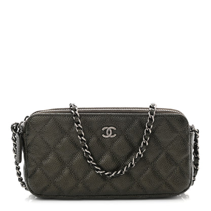 Chanel Caviar Quilted Small Clutch With Chain Dark Charcoal 1 of 12