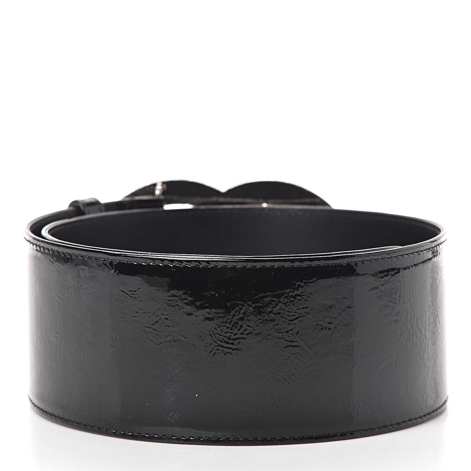 Chanel Patent Calfskin CC Wide Belt 70 28 Black 3 of 7