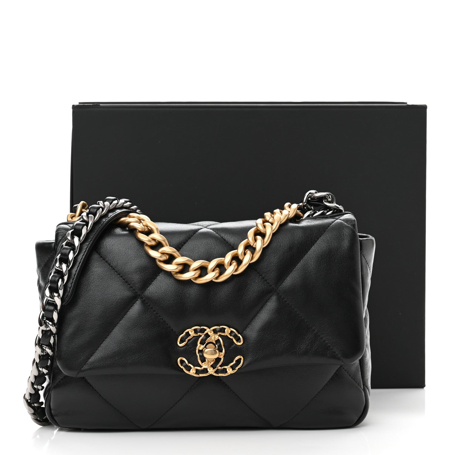 Chanel Lambskin Quilted Medium Chanel 19 Flap Black 11 of 11