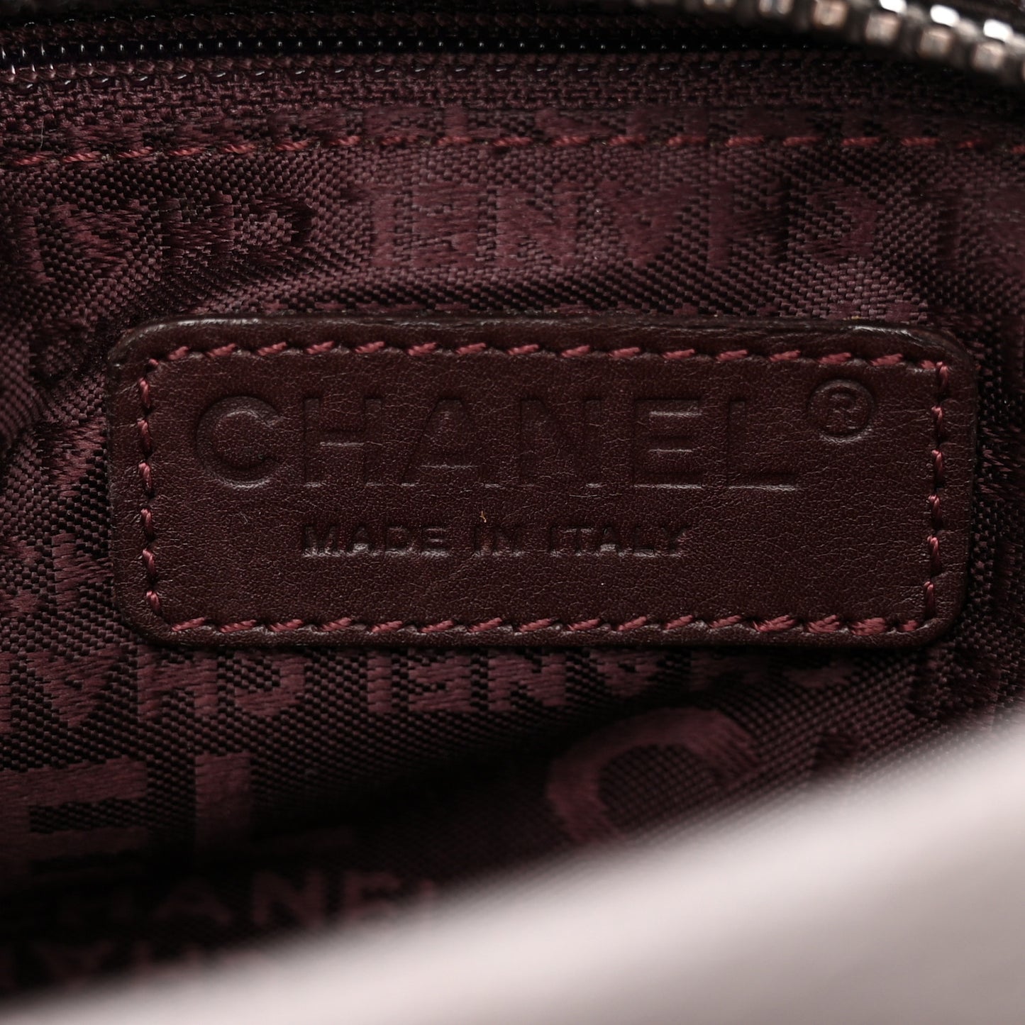 Metallic Caviar Square Stitched Bag Purple