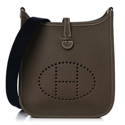 Hermes Taurillon Clemence Amazone Evelyne TPM Etoupe Bleu Indigo 1 of 11