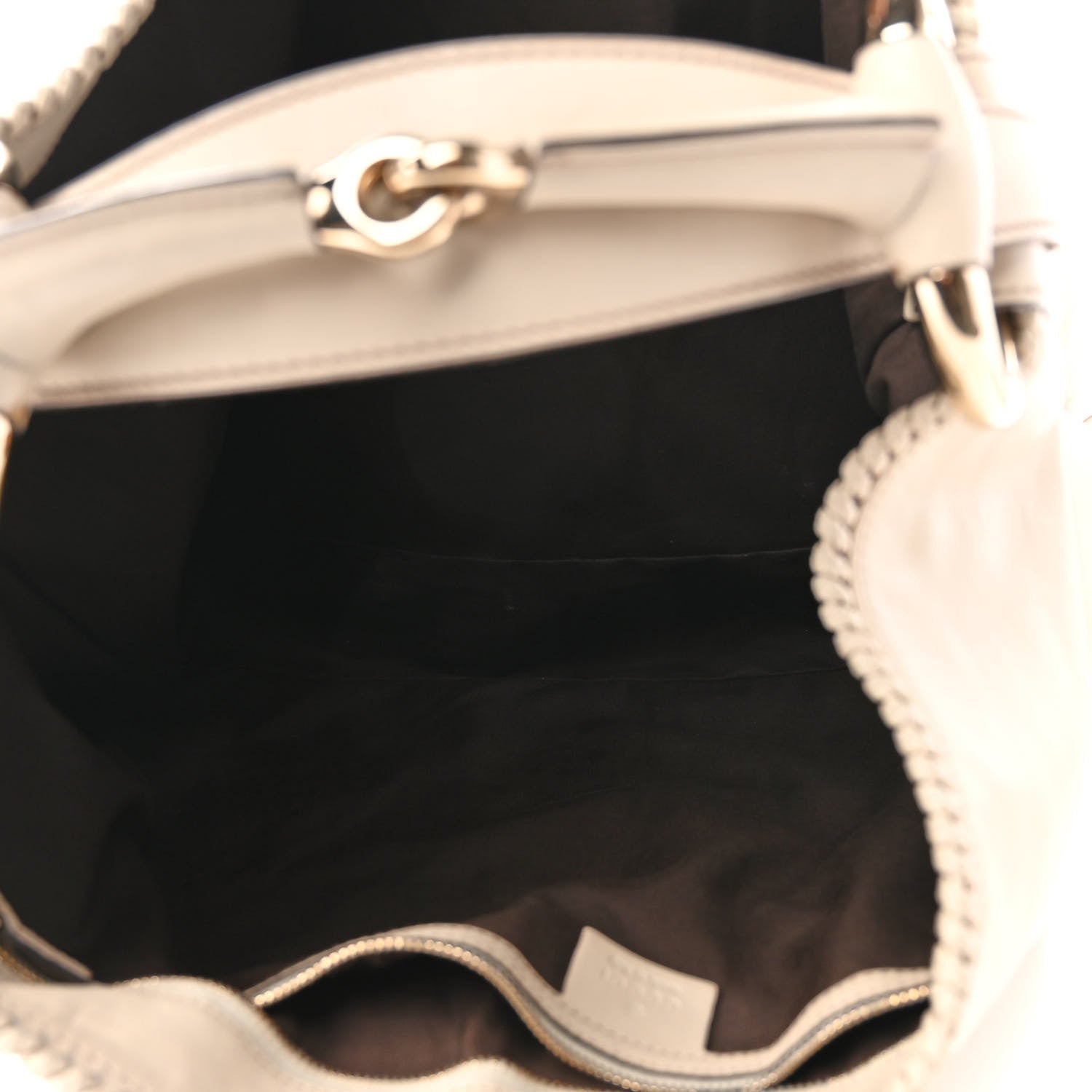 Gucci Calfskin Large Horsebit Chain Hobo Ivory 5 of 10