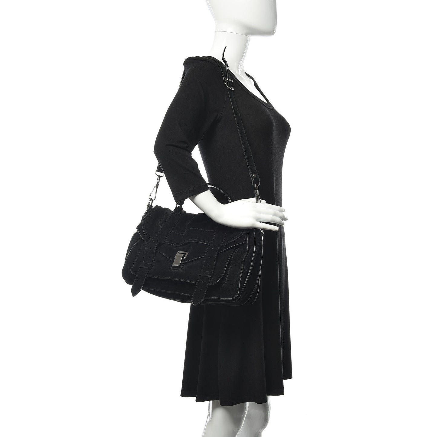 Suede Medium PS1 Satchel Black