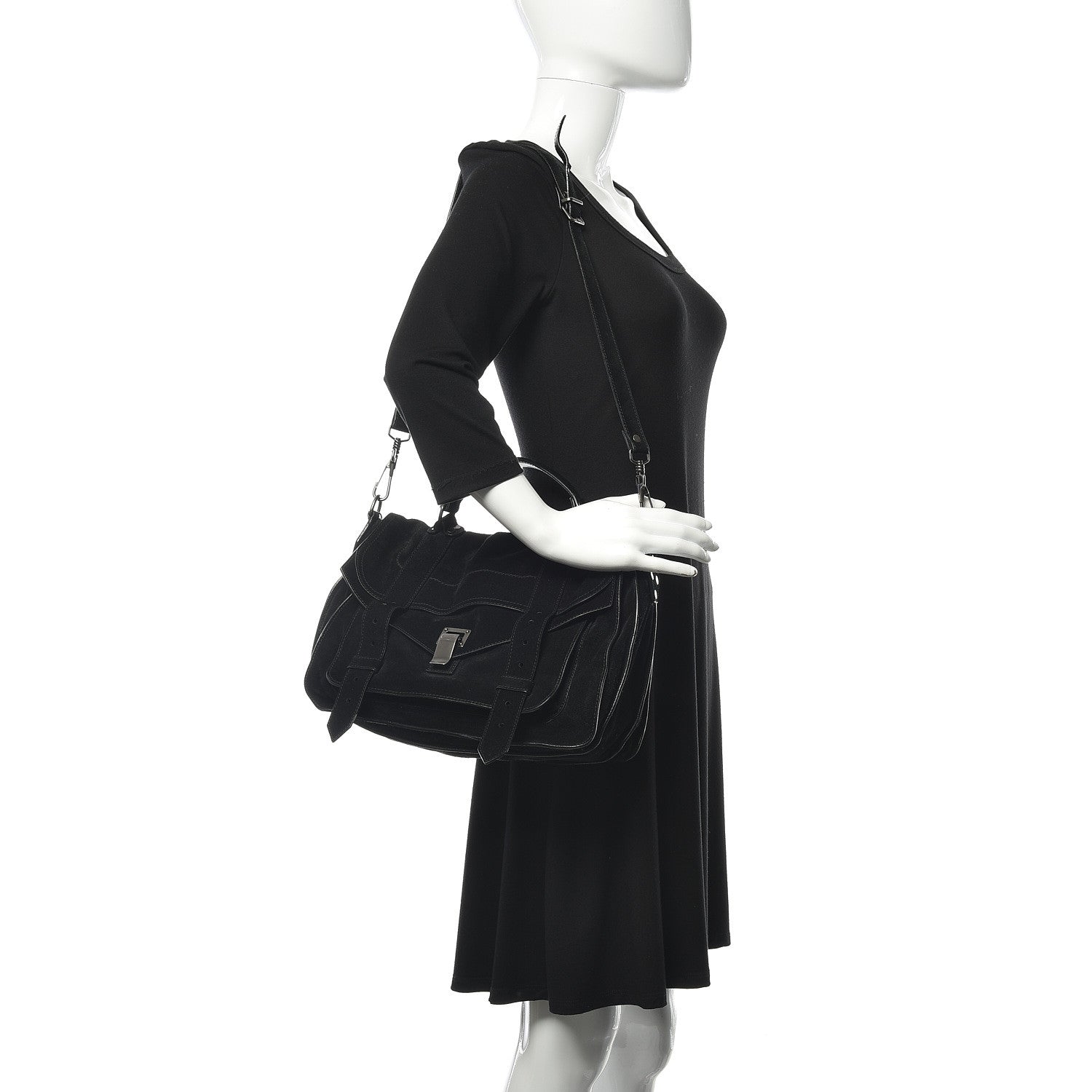 Proenza Schouler Suede Medium PS1 Satchel Black 2 of 12