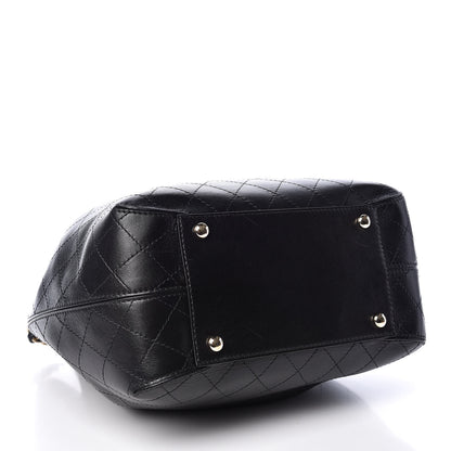 Chanel Calfskin Stitched Drawstring Bag Black 4 of 10