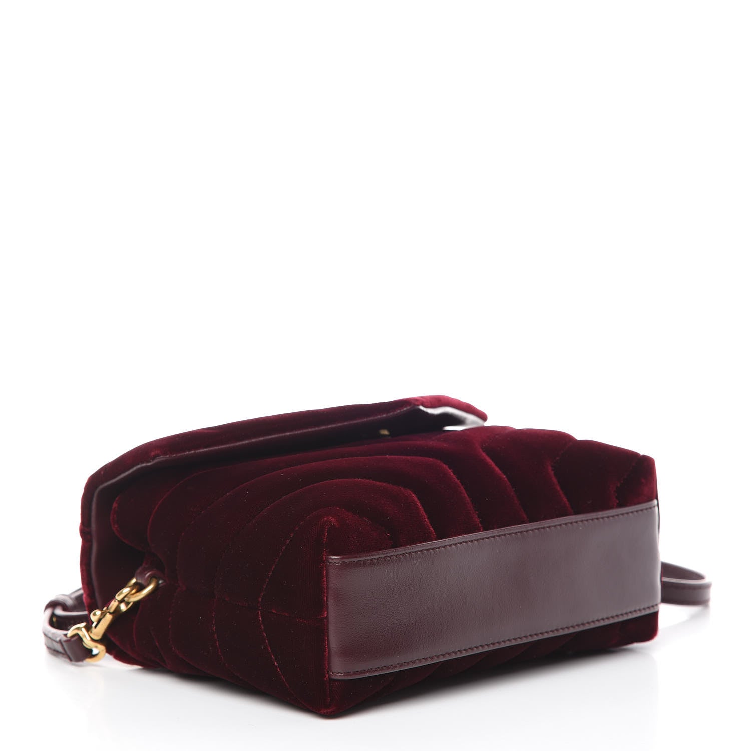 Saint Laurent Velvet Y Quilted Monogram Toy Loulou Crossbody Bag French Burgundy 4 of 15