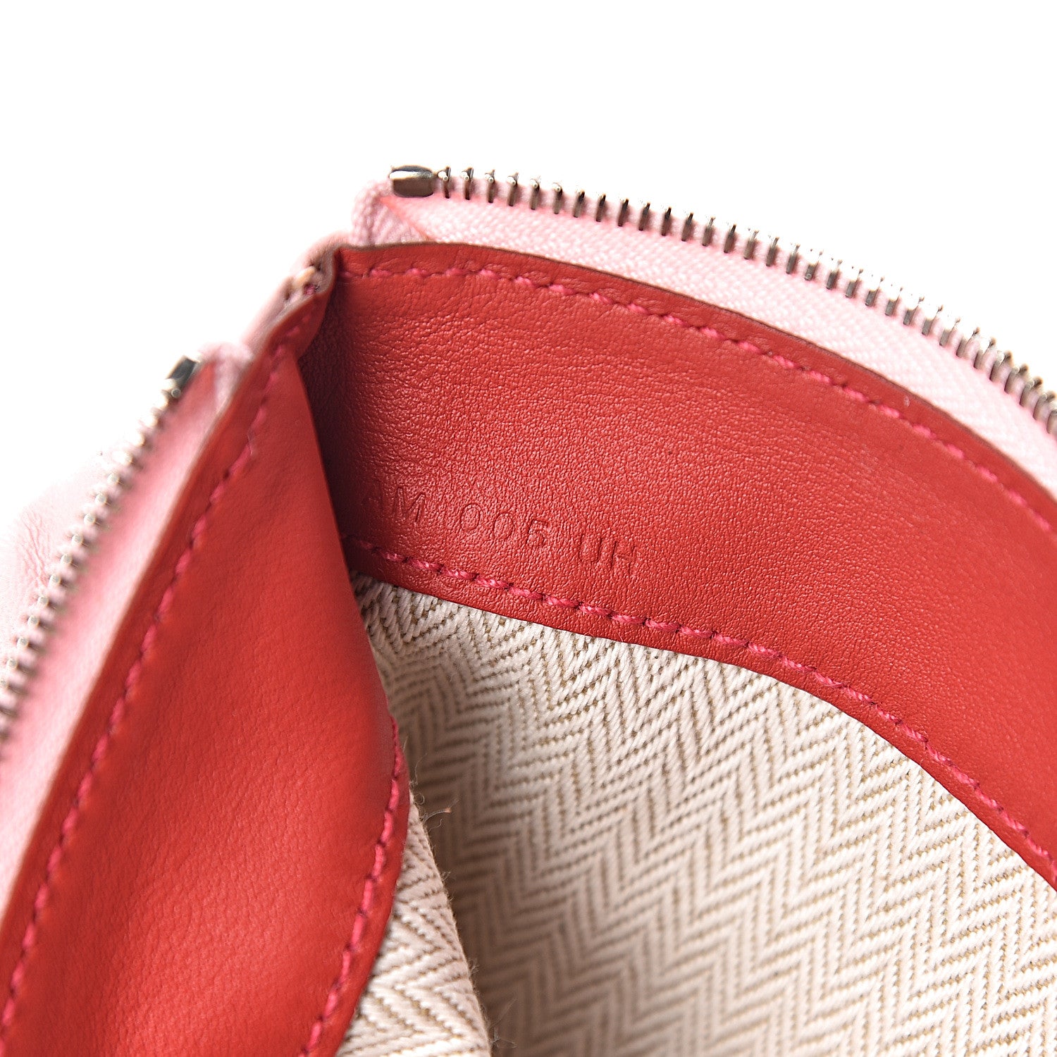 Hermes Lambskin Swift Tohubohu Pouch PM Rose Sakura Vermillion 7 of 8