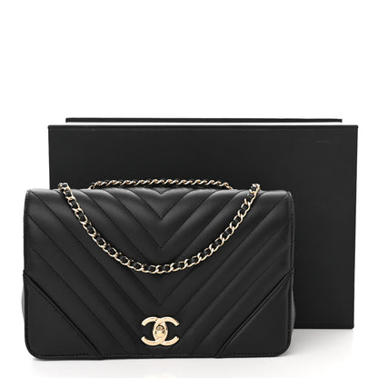 Chanel Calfskin Chevron Quilted Medium Statement Flap Black 13 of 13