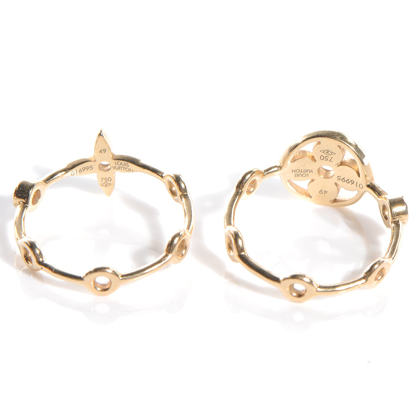 Diamond 18k Gold Monogram Skin Rings 5