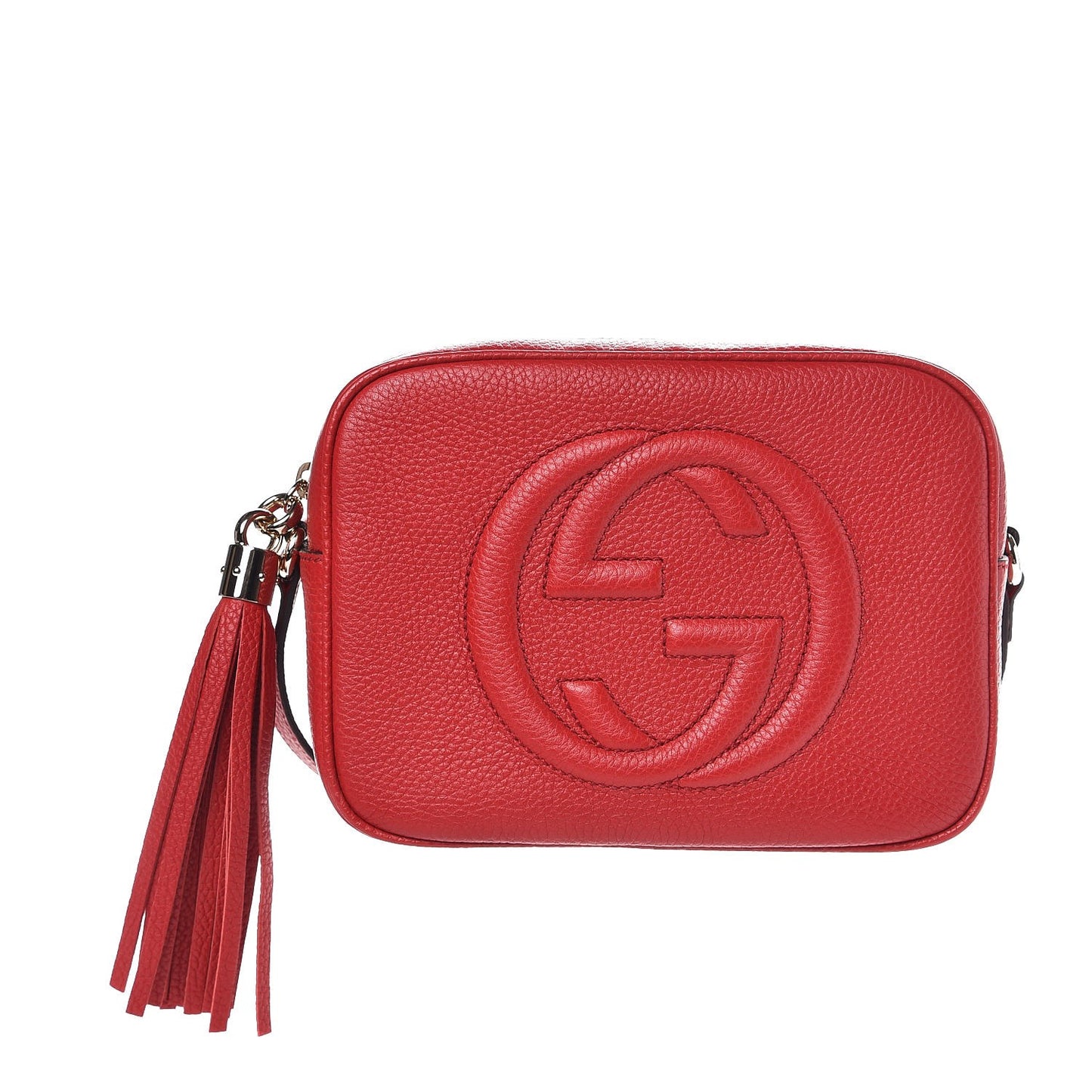 Pebbled Calfskin Small Soho Disco Bag Vibrant Red