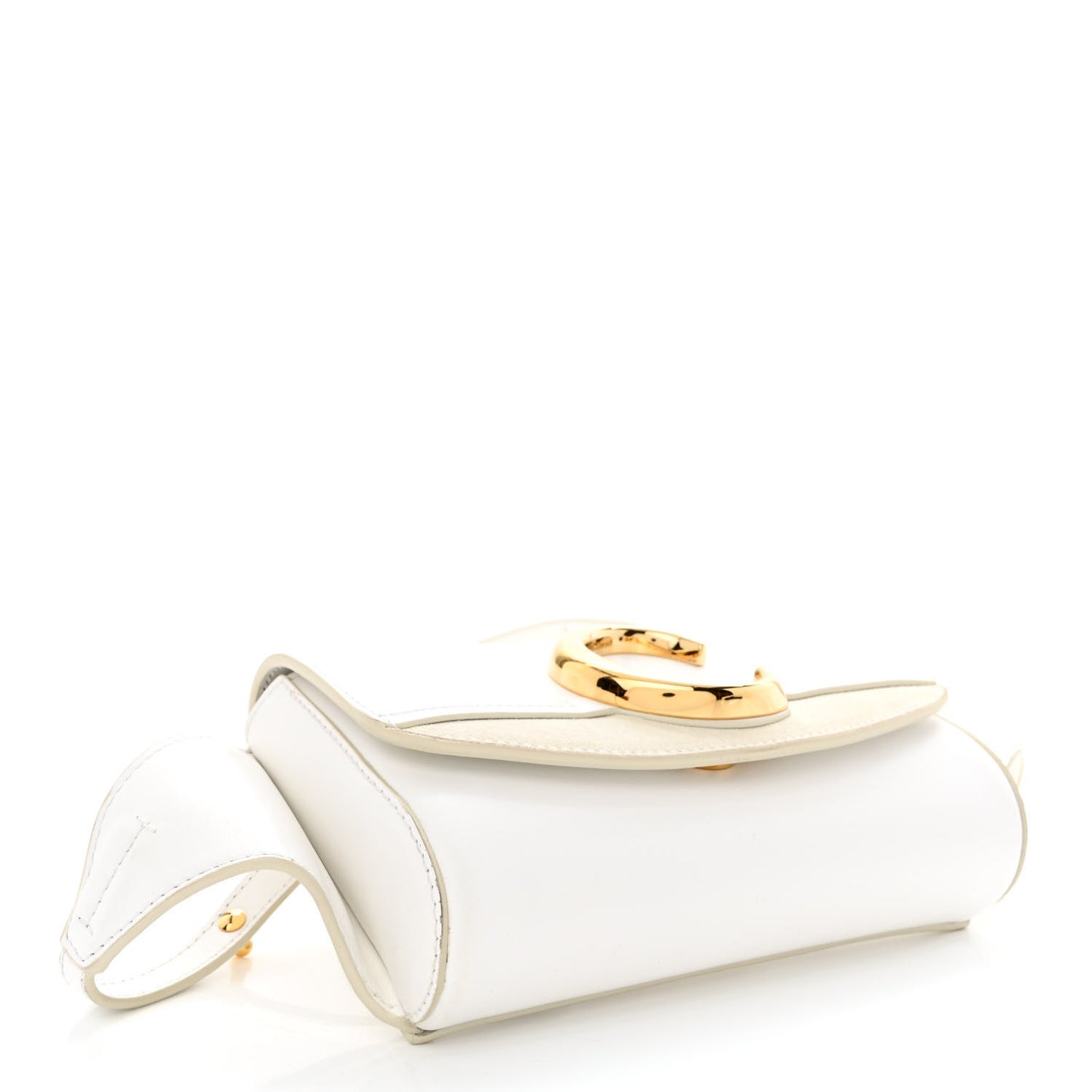 Calfskin Suede C Belt Bag Brilliant White