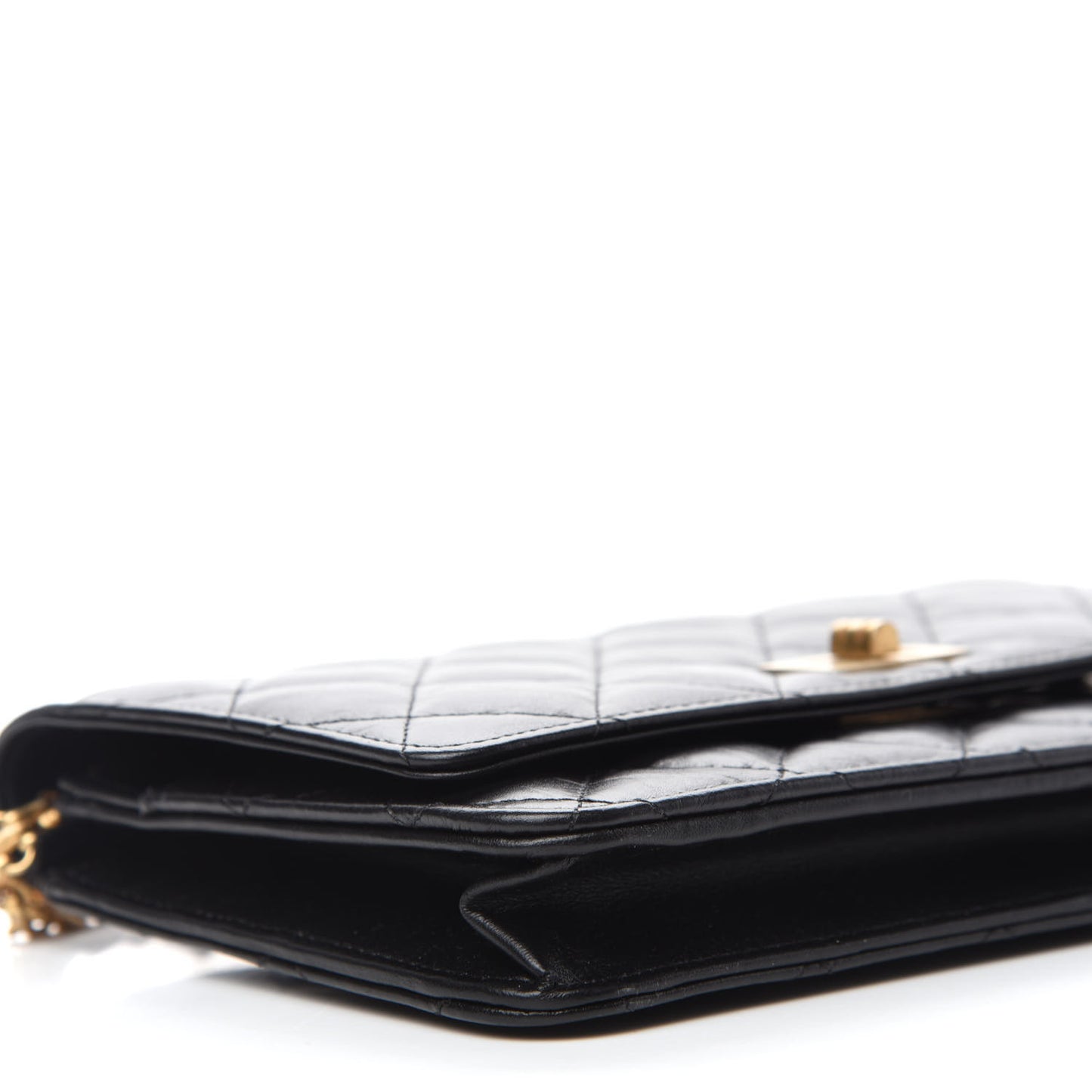 Aged Calfskin Quilted Reissue Wallet On Chain WOC Black