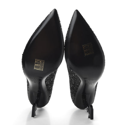 Saint Laurent Glitter Opyum 85 Pumps 38.5 Black 5 of 10