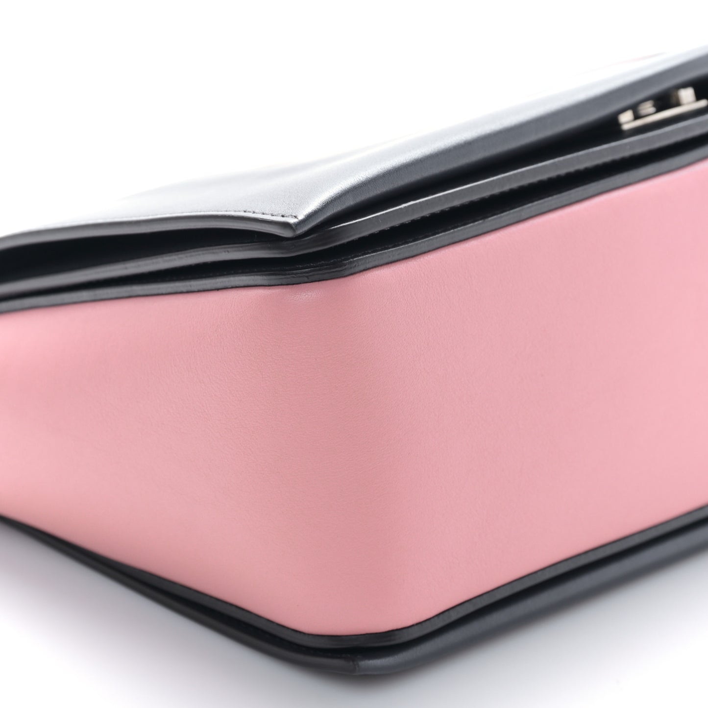 Shiny Smooth Calfskin Medium Frame Shoulder Bag Liquorice Antique Rose