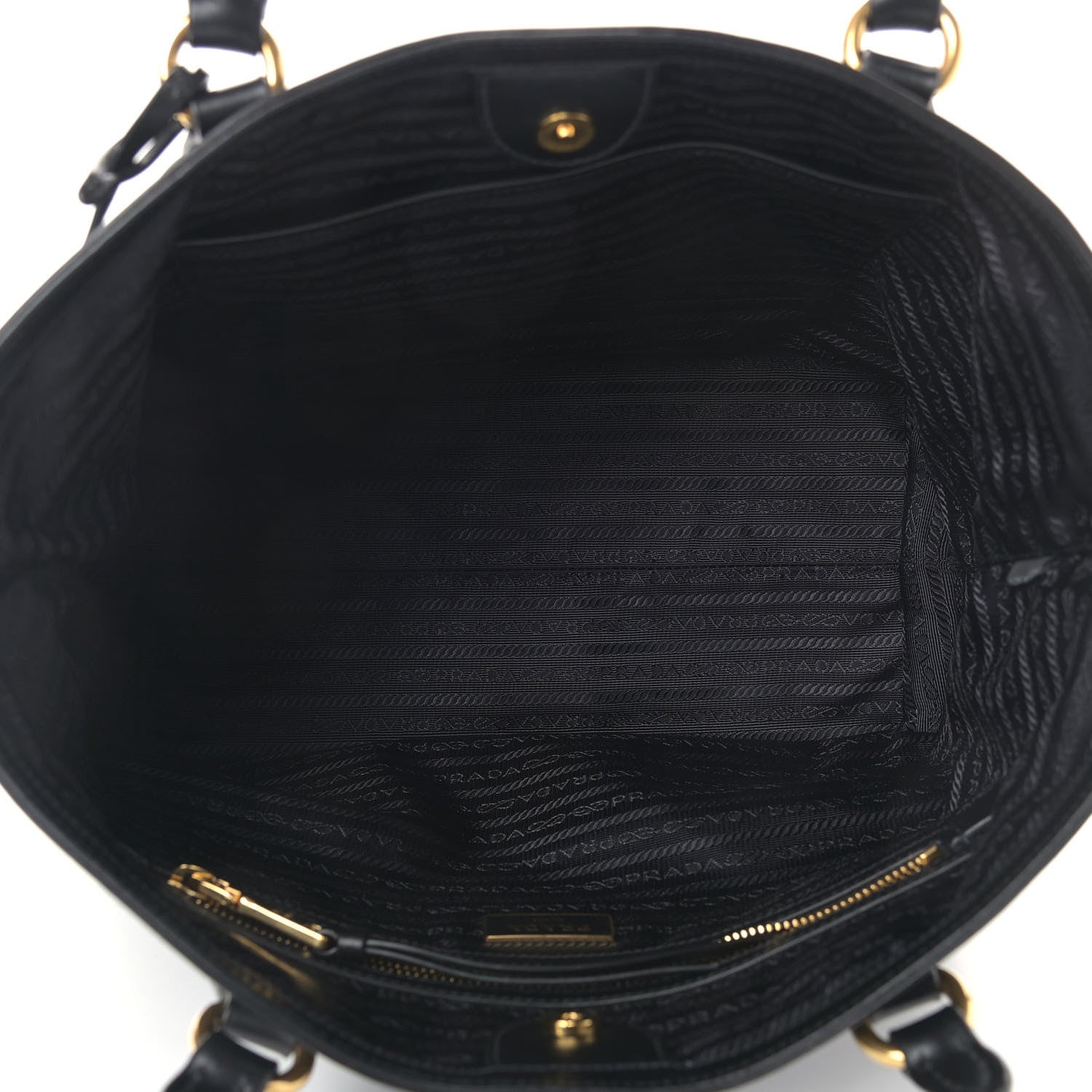 Prada Tessuto Nylon Calfskin Shopping Tote Black 5 of 10